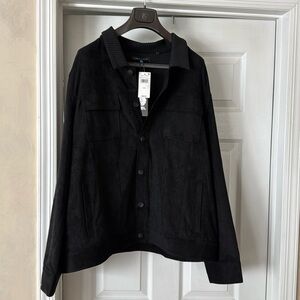 Black suede and knit jacket. Brand new with tags. Never worn. Sporty look.
